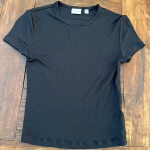 Sunday Best Bliss waist t shirt tee black 2xs xxs rib ribbed baby tee silky soft